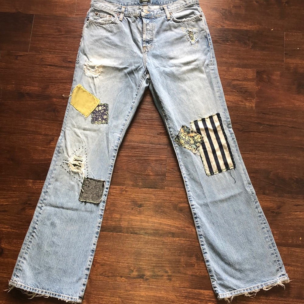 J Crew patchwork jeans
